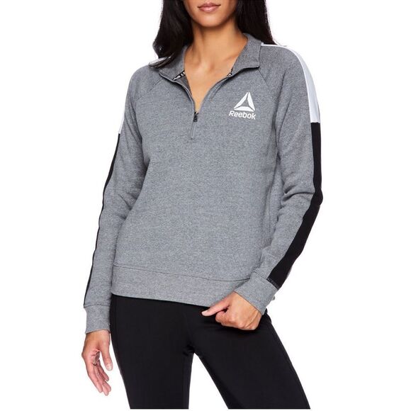 Reebok Turtleneck Half Zip Fleece Sweatshirt - Picture 1 of 8
